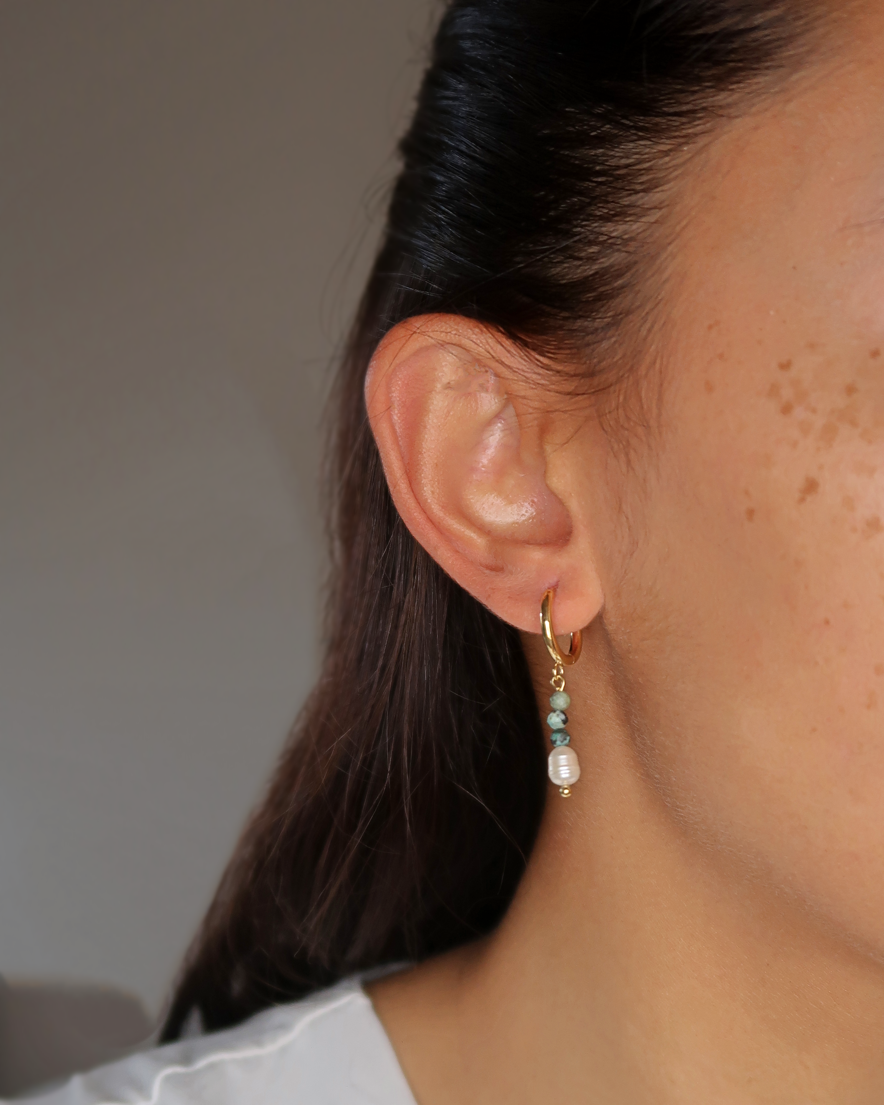 Humbleworks Holiday Pearl Drop Earrings - Gold