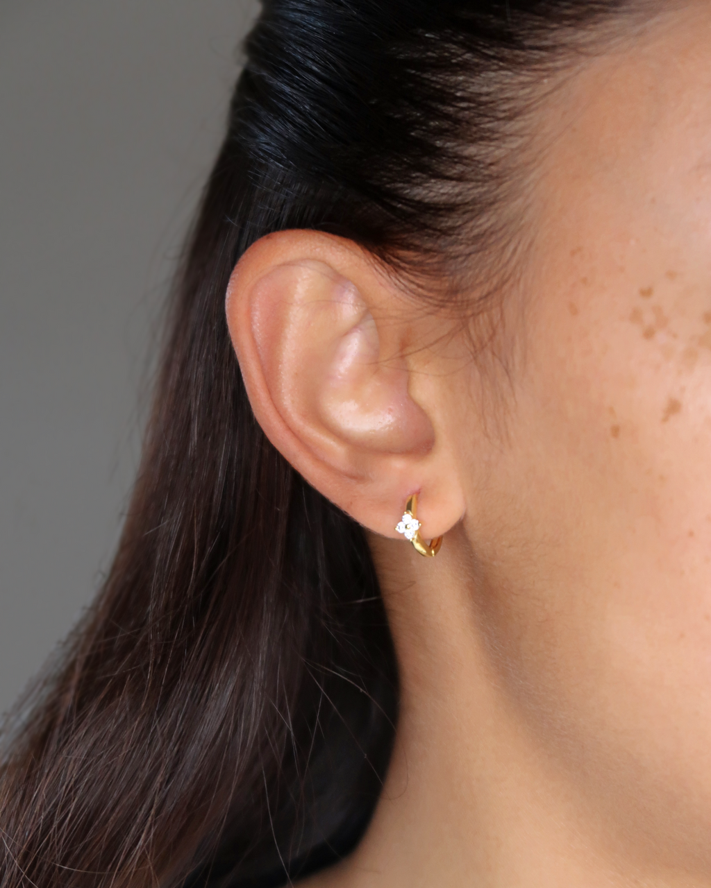 Humbleworks Horn 4 x Zircon Earrings - Gold