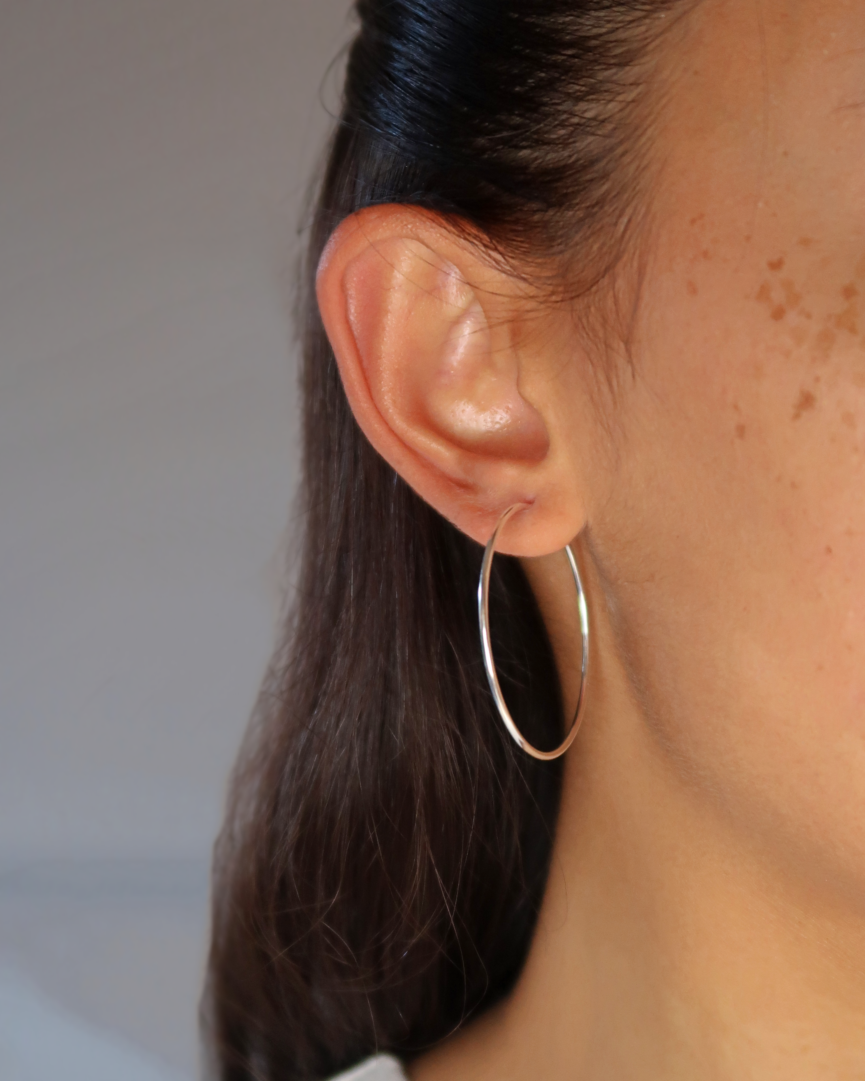 Humbleworks Hunter Fine Hoop 38mm Earrings - Silver
