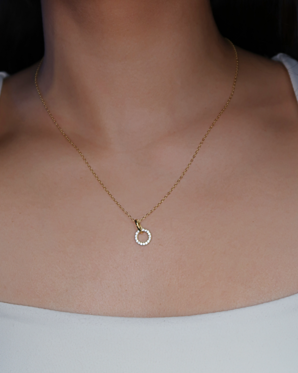 Humbleworks Marylin Circle Zircon Necklace - Gold
