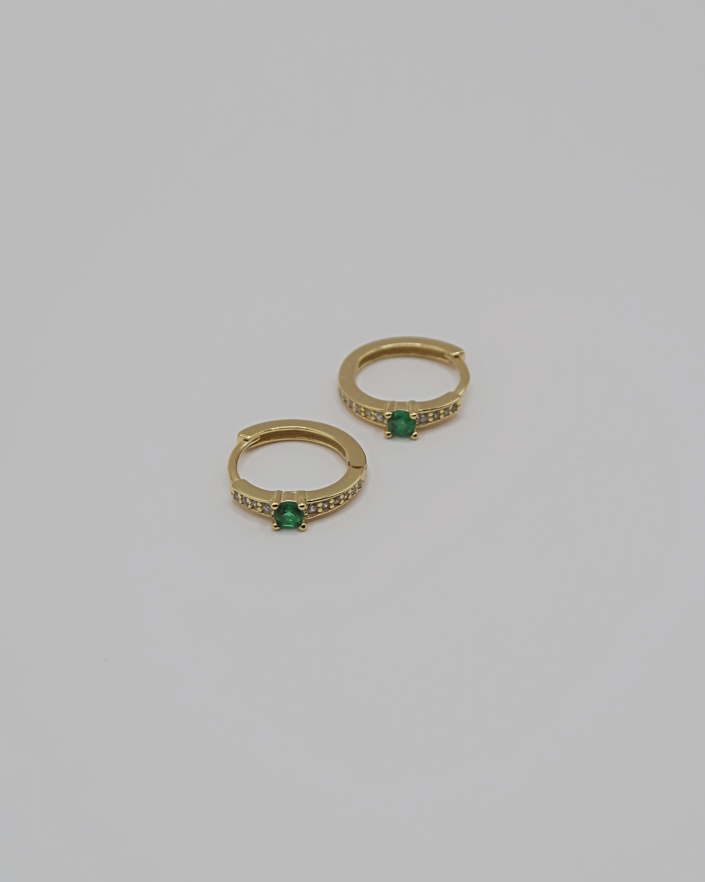 Humbleworks Monroe Green Zircon Hoops Earrings - Gold