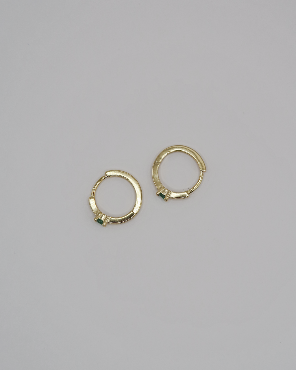 Humbleworks Monroe Green Zircon Hoops Earrings - Gold