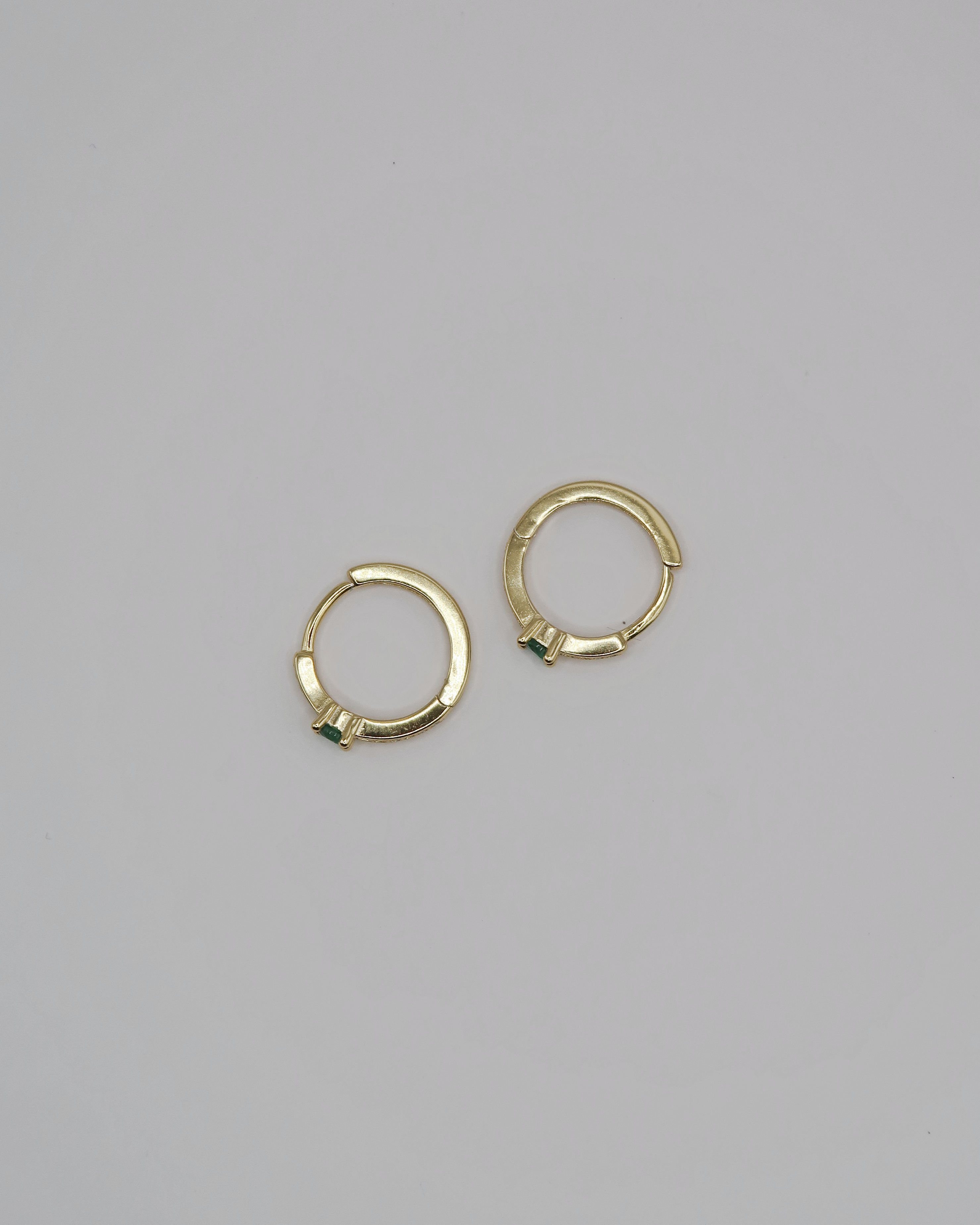 Humbleworks Monroe Green Zircon Hoops Earrings - Gold