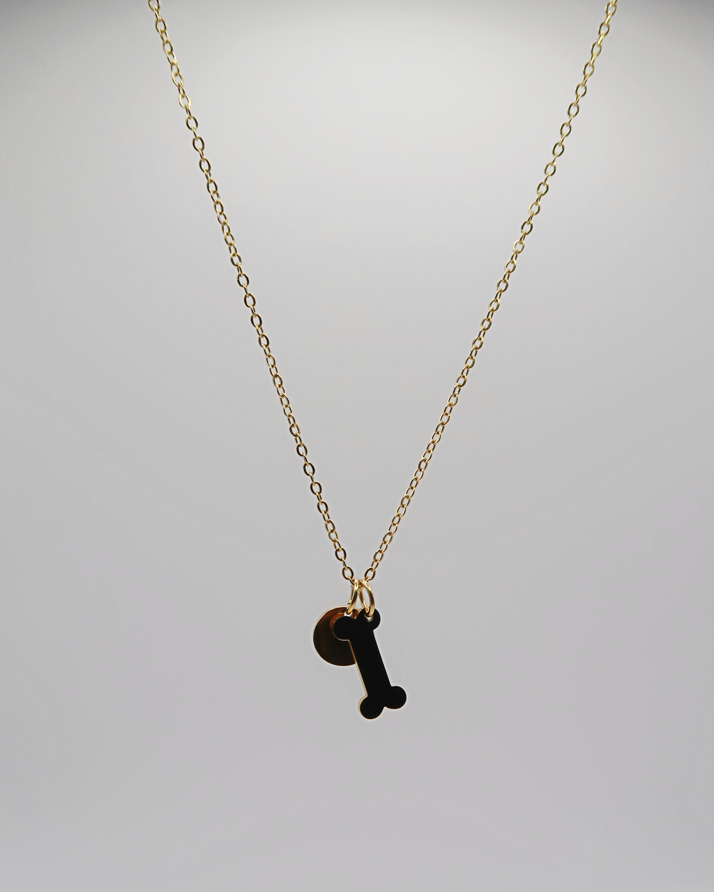 Humbleworks Olive Dog & Bone Charm Necklace - Gold