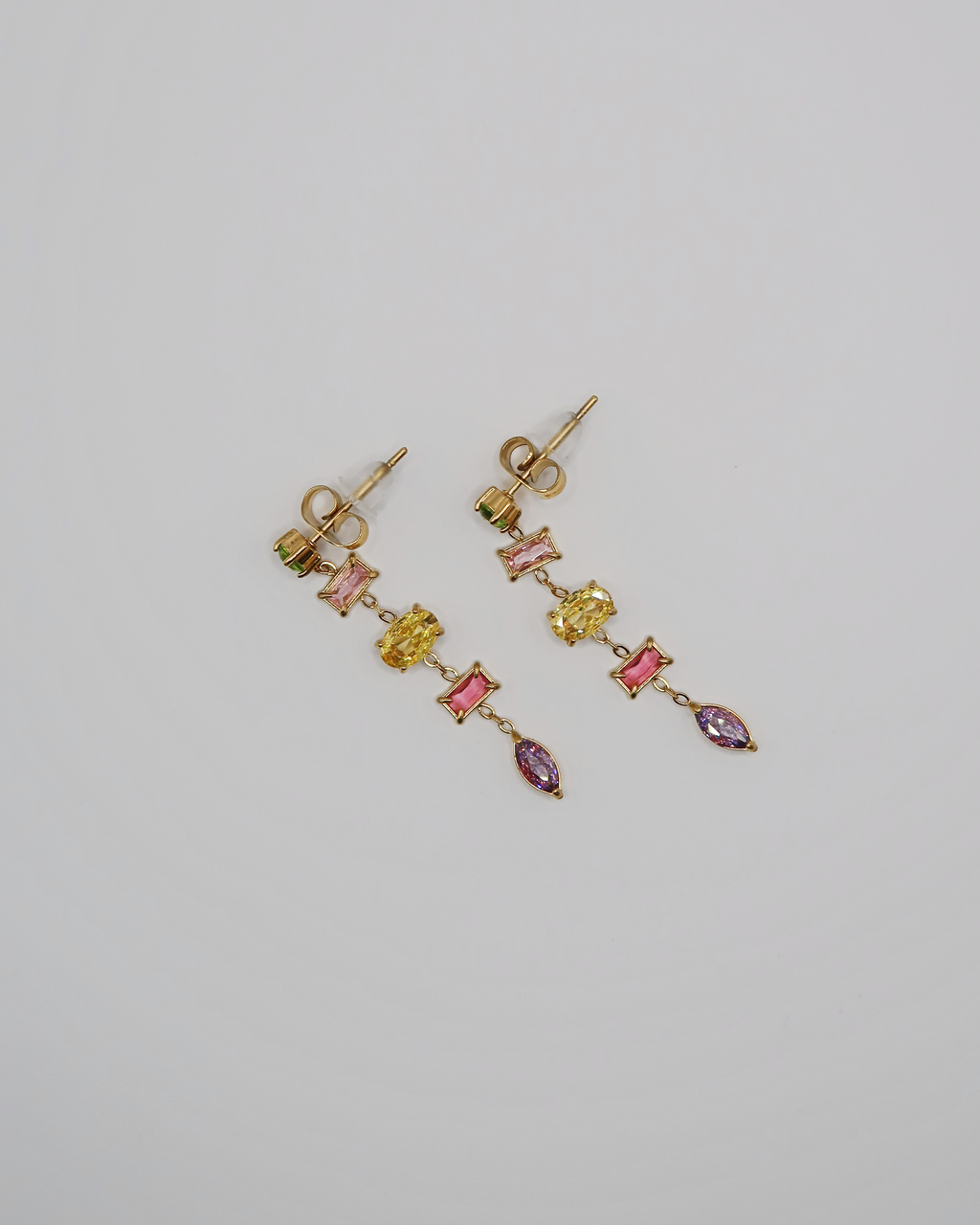 Humbleworks Reeves Multi Colour Zircon Earrings - Gold