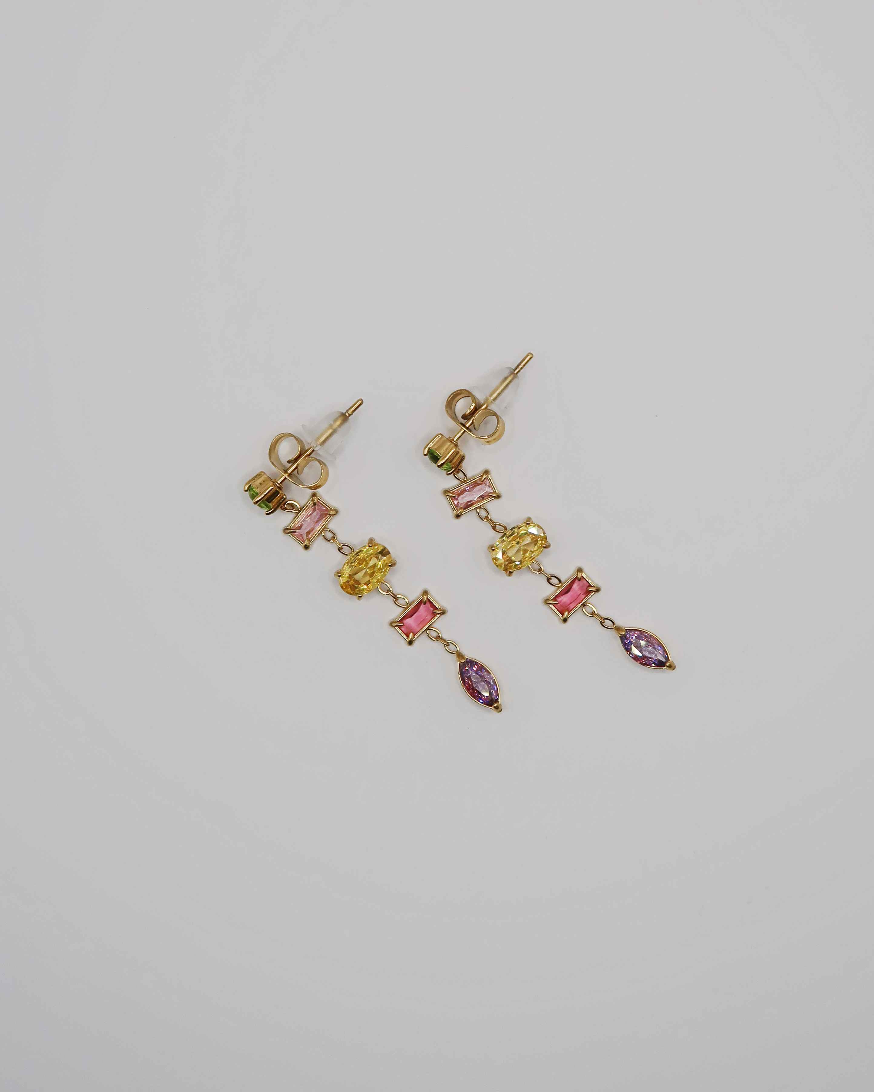 Humbleworks Reeves Multi Colour Zircon Earrings - Gold