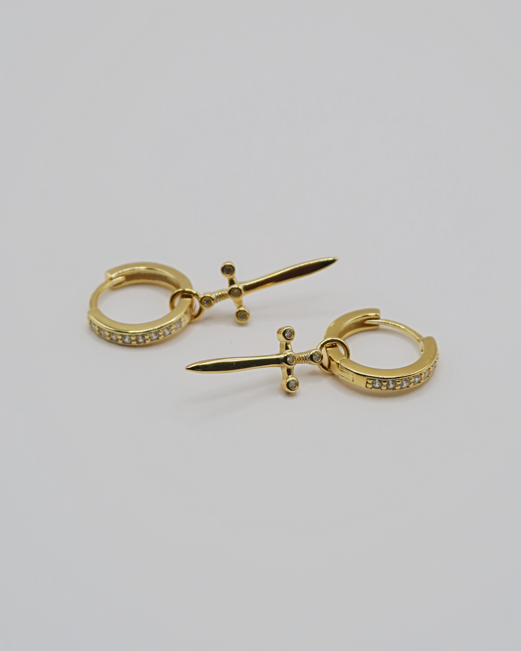 Humbleworks Sarandon Zircon Dagger Earrings - Gold
