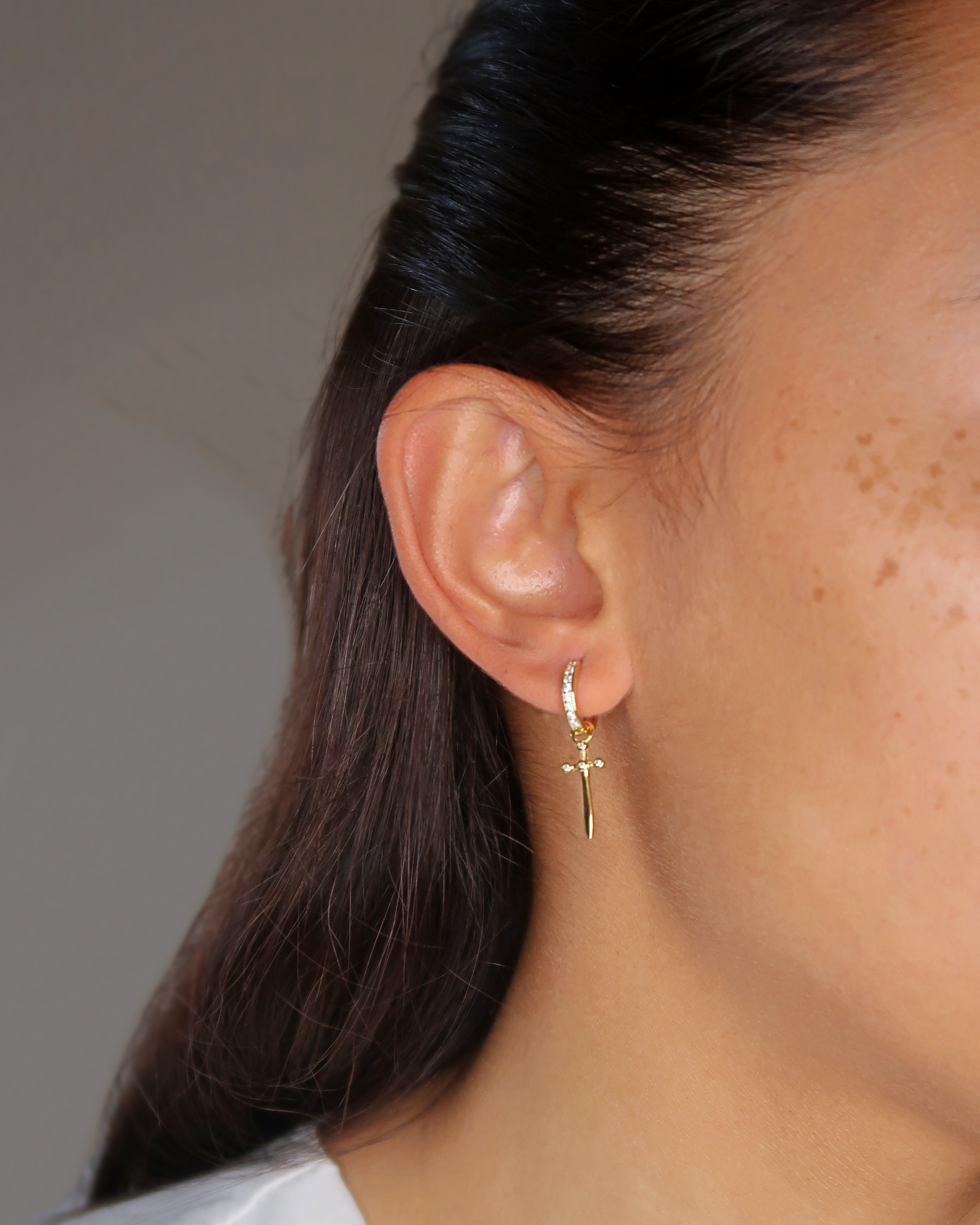Humbleworks Sarandon Zircon Dagger Earrings - Gold