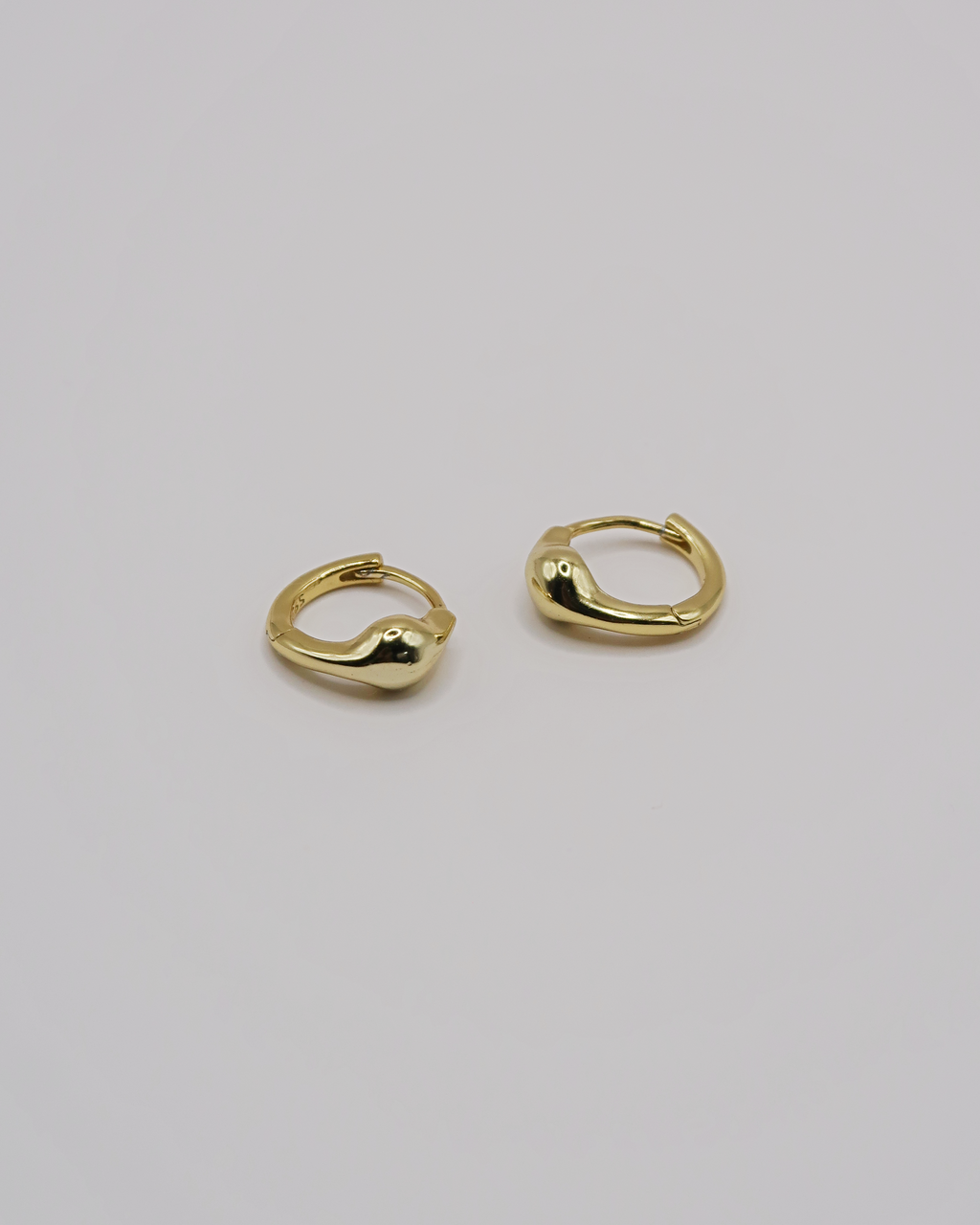 Humbleworks Stone Huggie Earrings - Gold