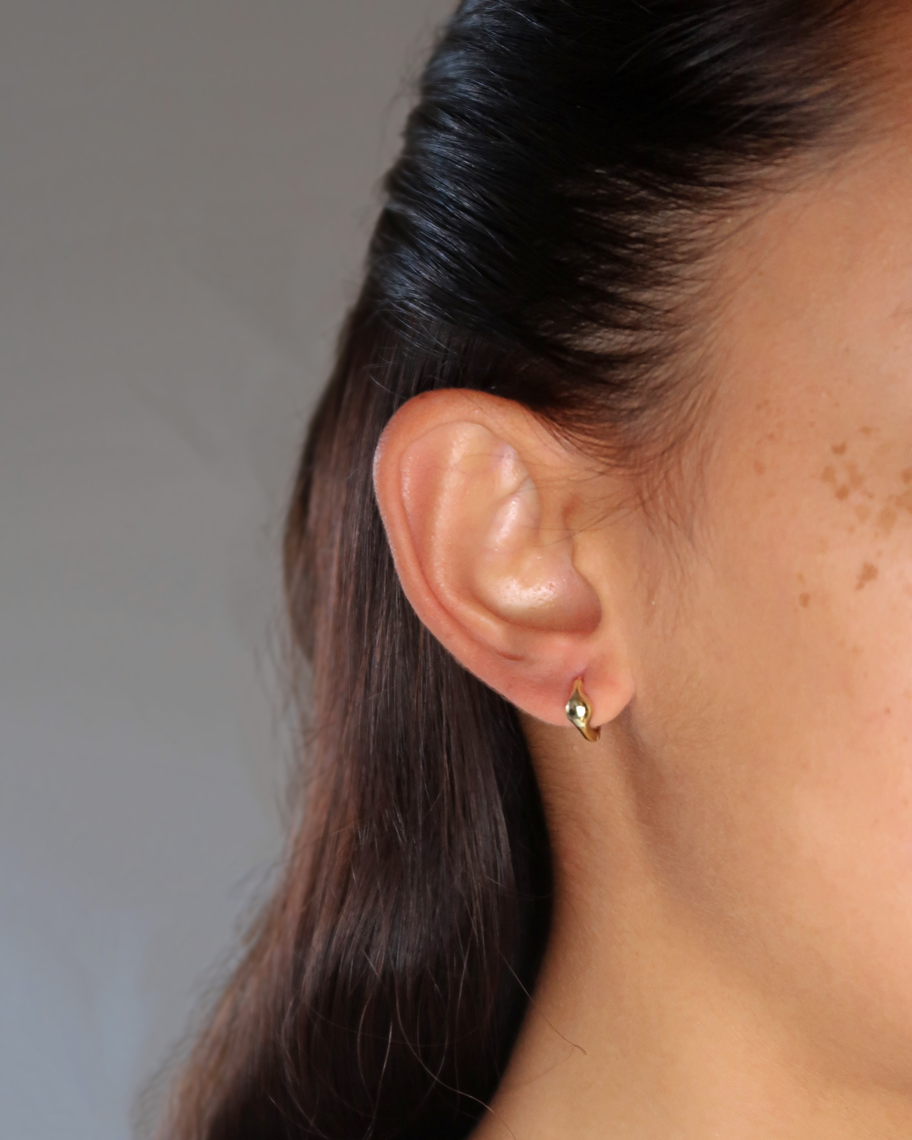 Humbleworks Stone Huggie Earrings - Gold