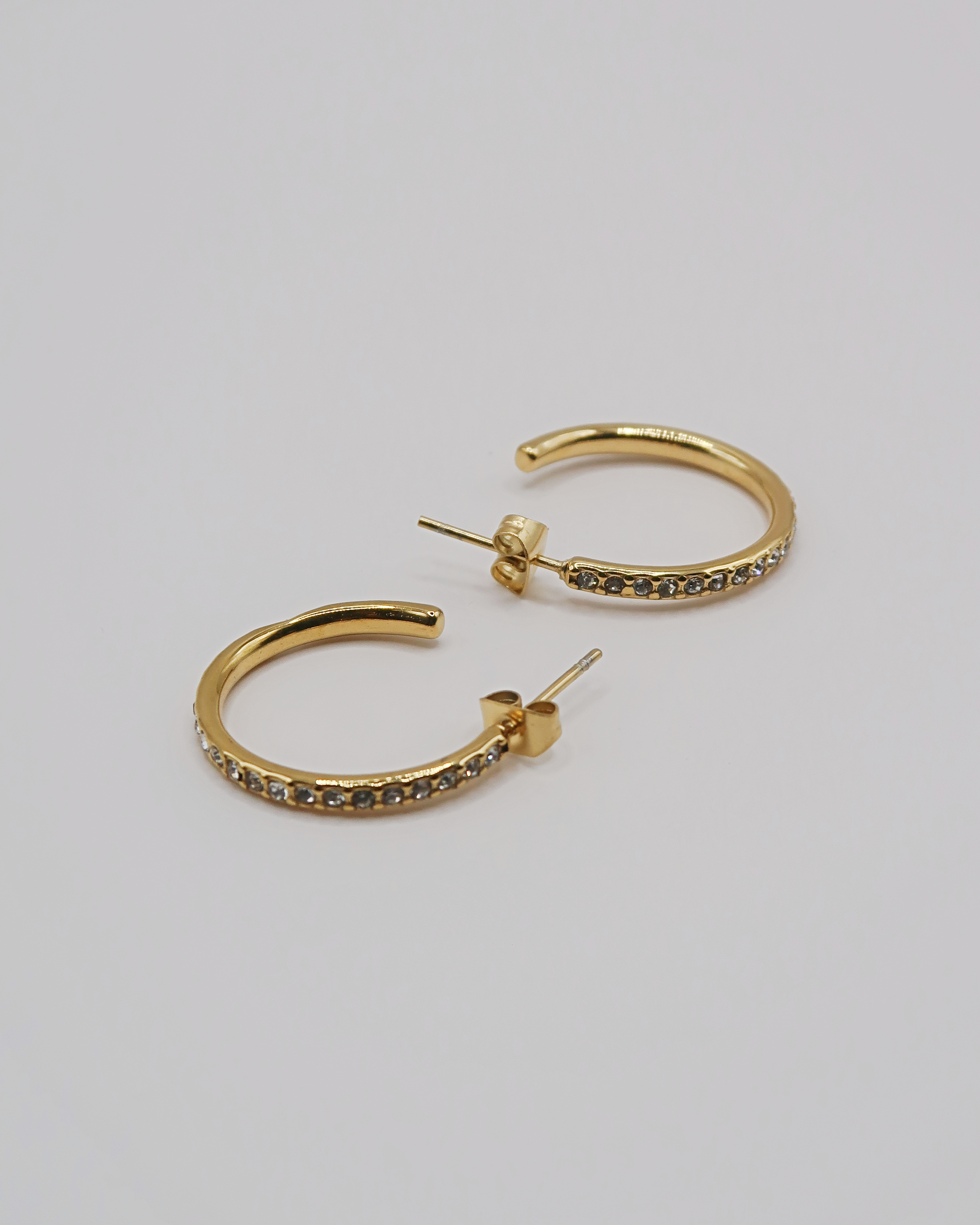 Humbleworks Taylor Zircon Stone Fine Diamante Earrings - Gold