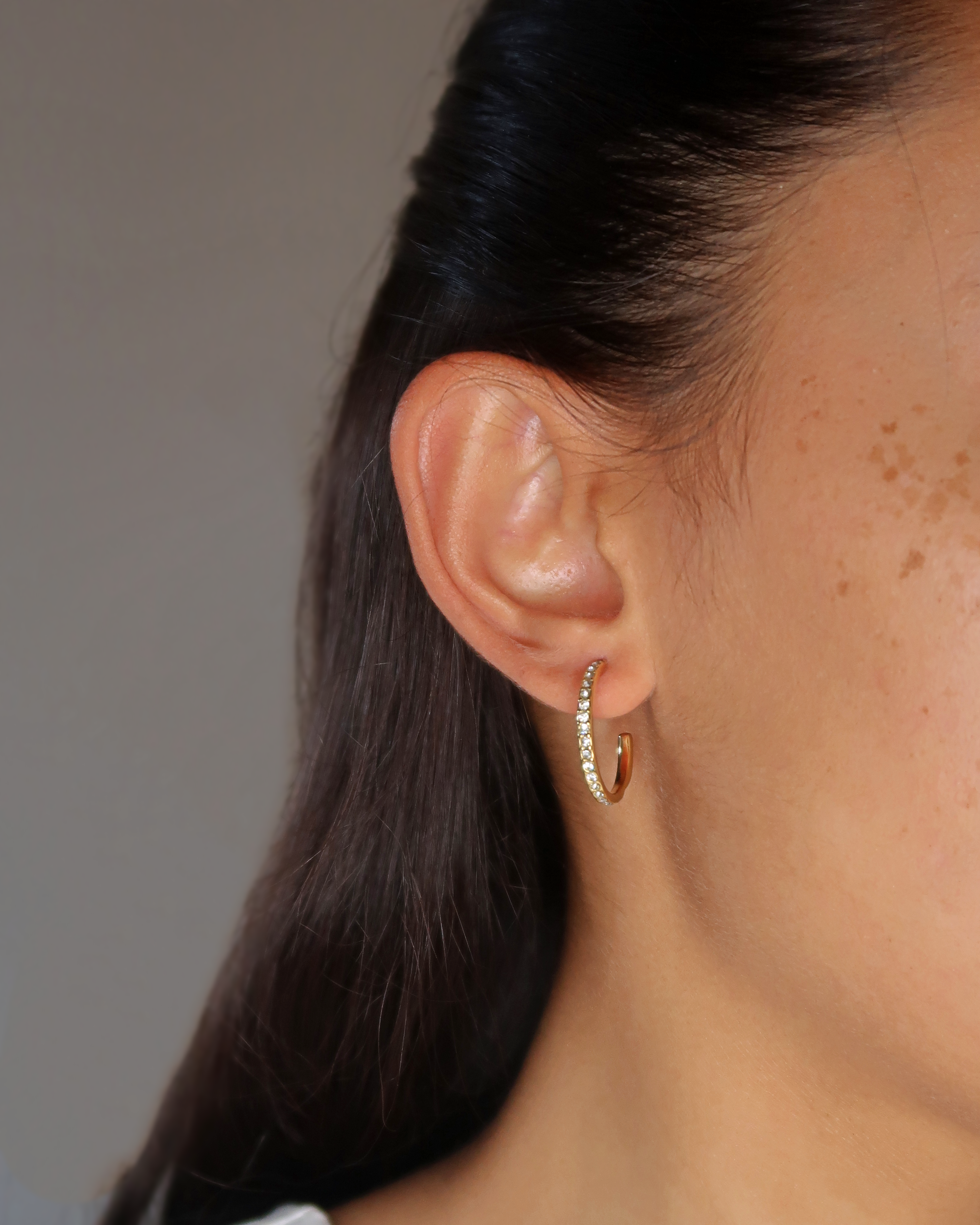 Humbleworks Taylor Zircon Stone Fine Diamante Earrings - Gold