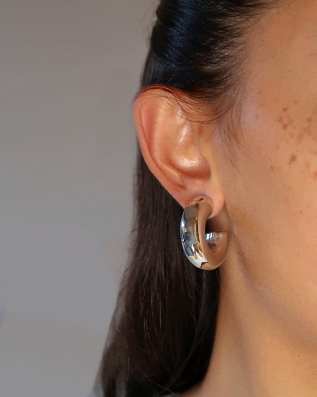 Humbleworks West Chunky C Earrings - Silver