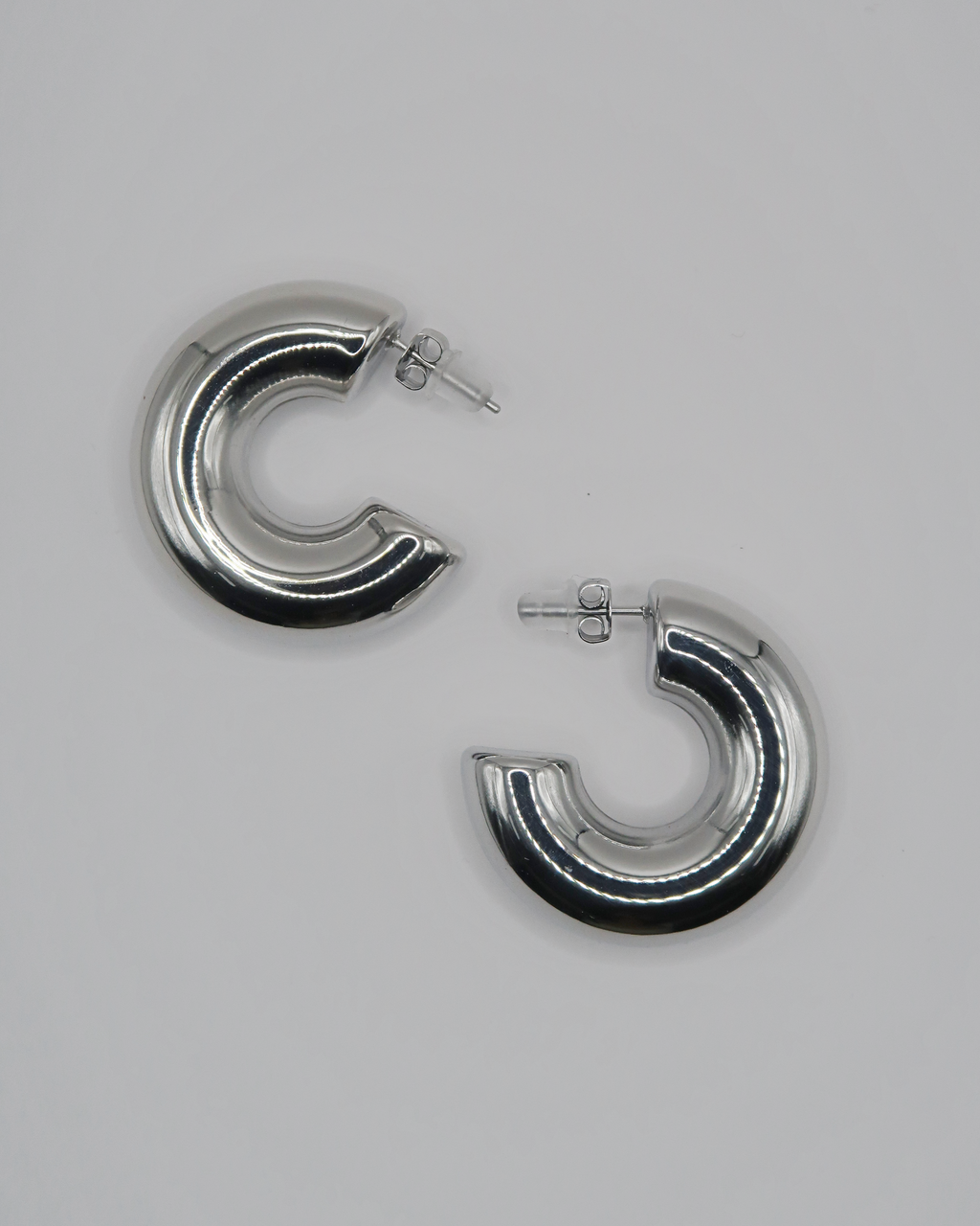 Humbleworks West Chunky C Earrings - Silver