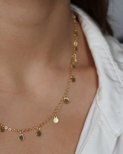 SC Gold Chain and Disk Necklace - Gold