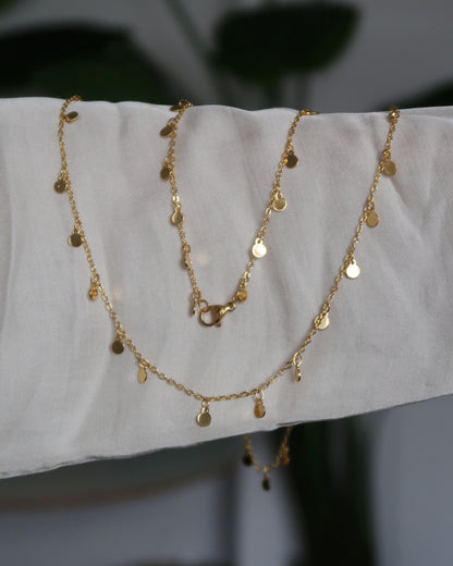 SC Gold Chain and Disk Necklace - Gold