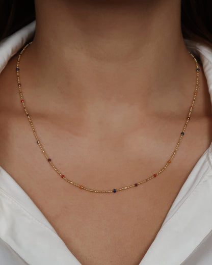 SC Mini Gold and Stone Chain Necklace
