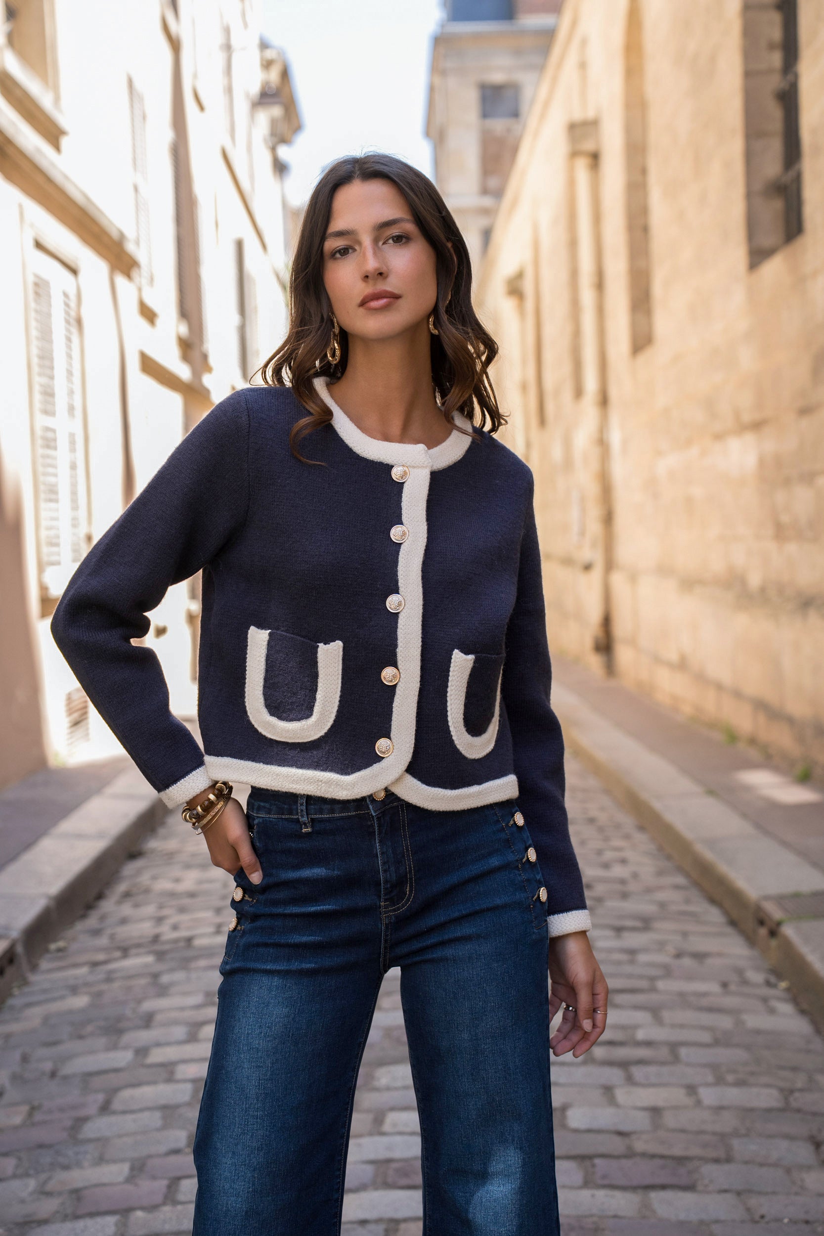 Maison Onado Claudette Cardigan - Navy