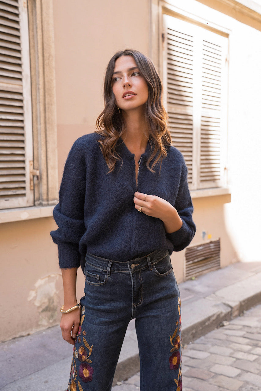 Maison Onado Juliette Cardigan - Navy