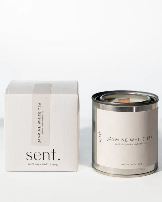 Sent Studio Soy Candle - Jasmine White Tea - Star Jasmine & White Tea