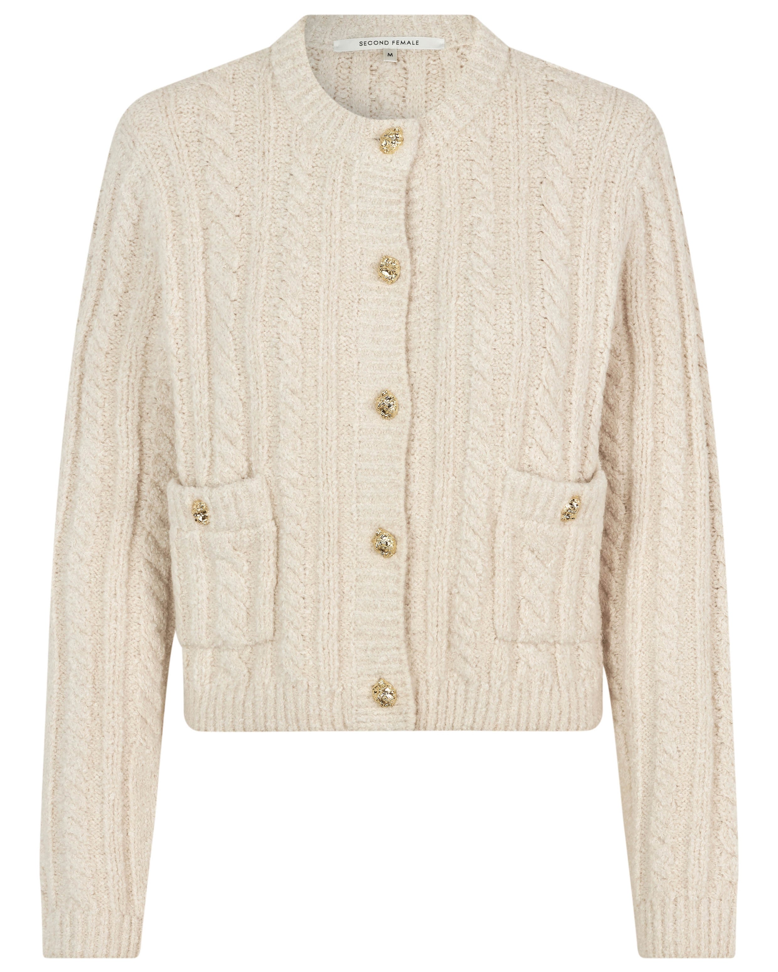 Second Female Karolina Knit Cardigan - Pumice Stone