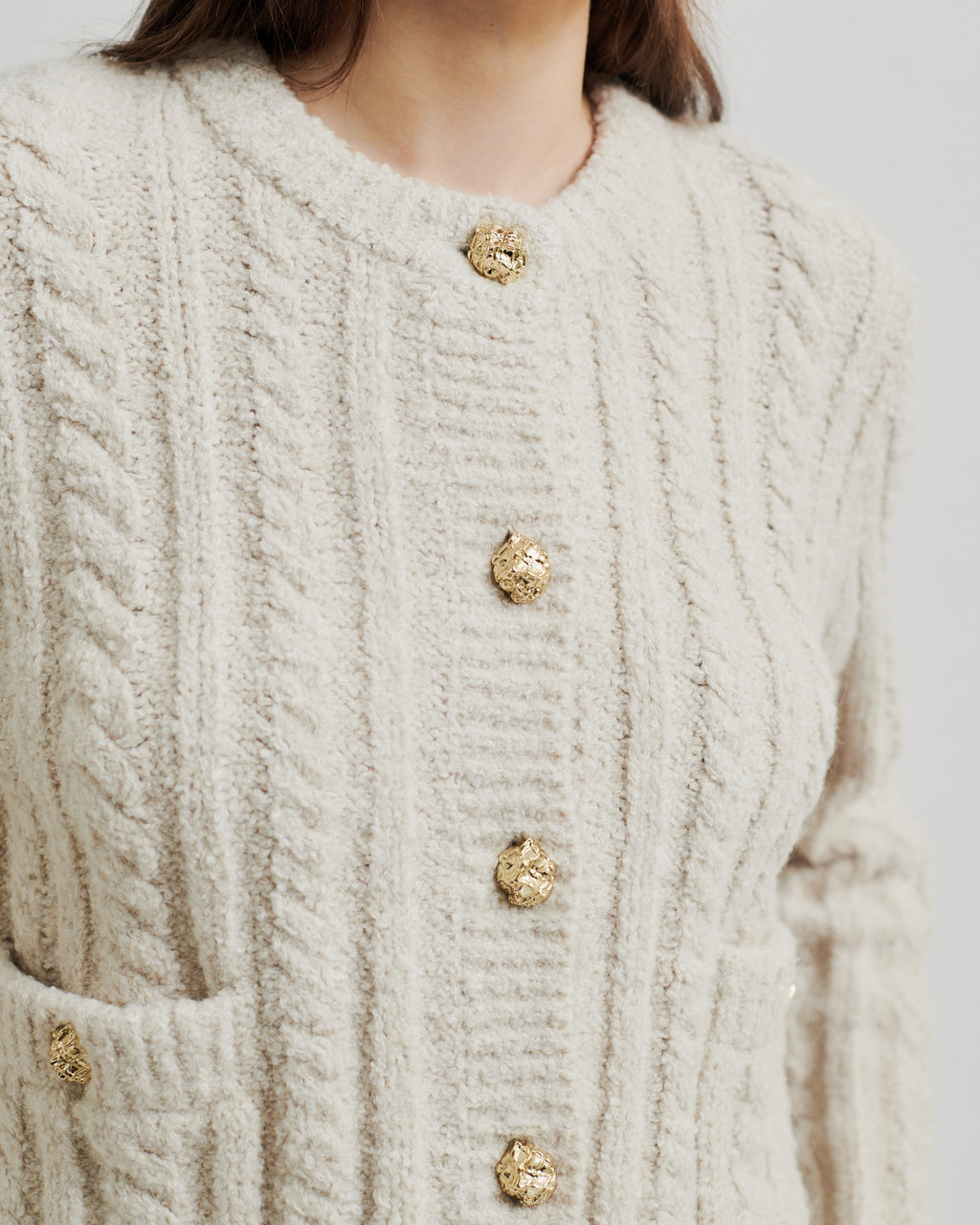 Second Female Karolina Knit Cardigan - Pumice Stone