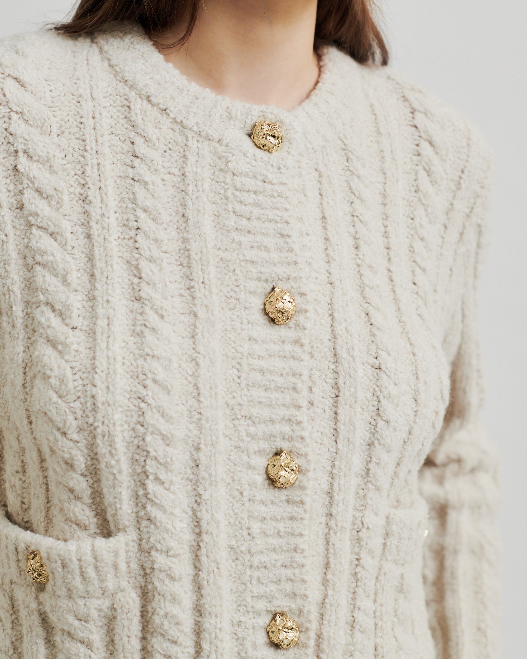 Second Female Karolina Knit Cardigan - Pumice Stone
