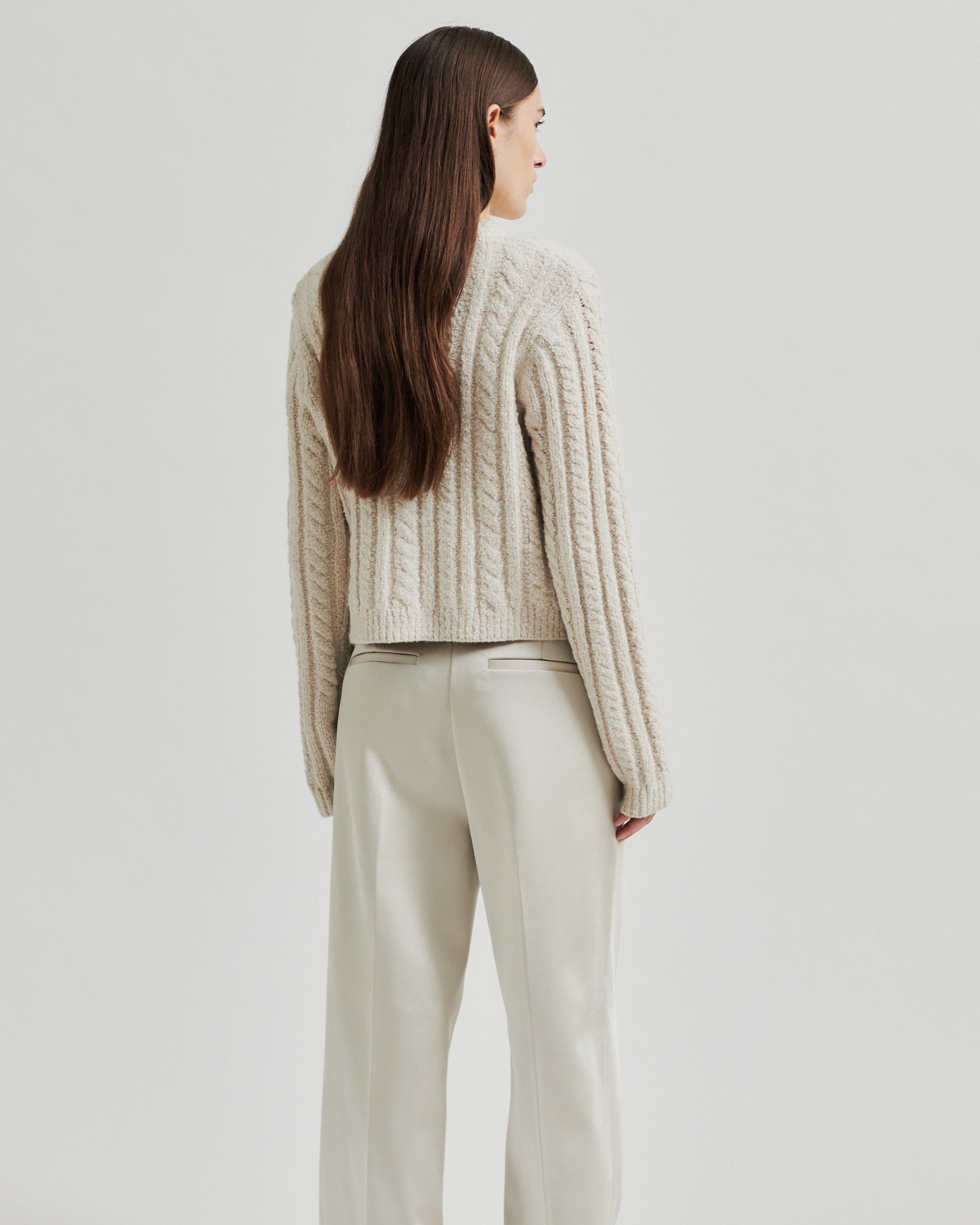 Second Female Karolina Knit Cardigan - Pumice Stone