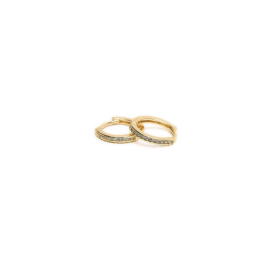 Vestopazzo Small Zircon Hoop Earrings (KG3002) - Gold