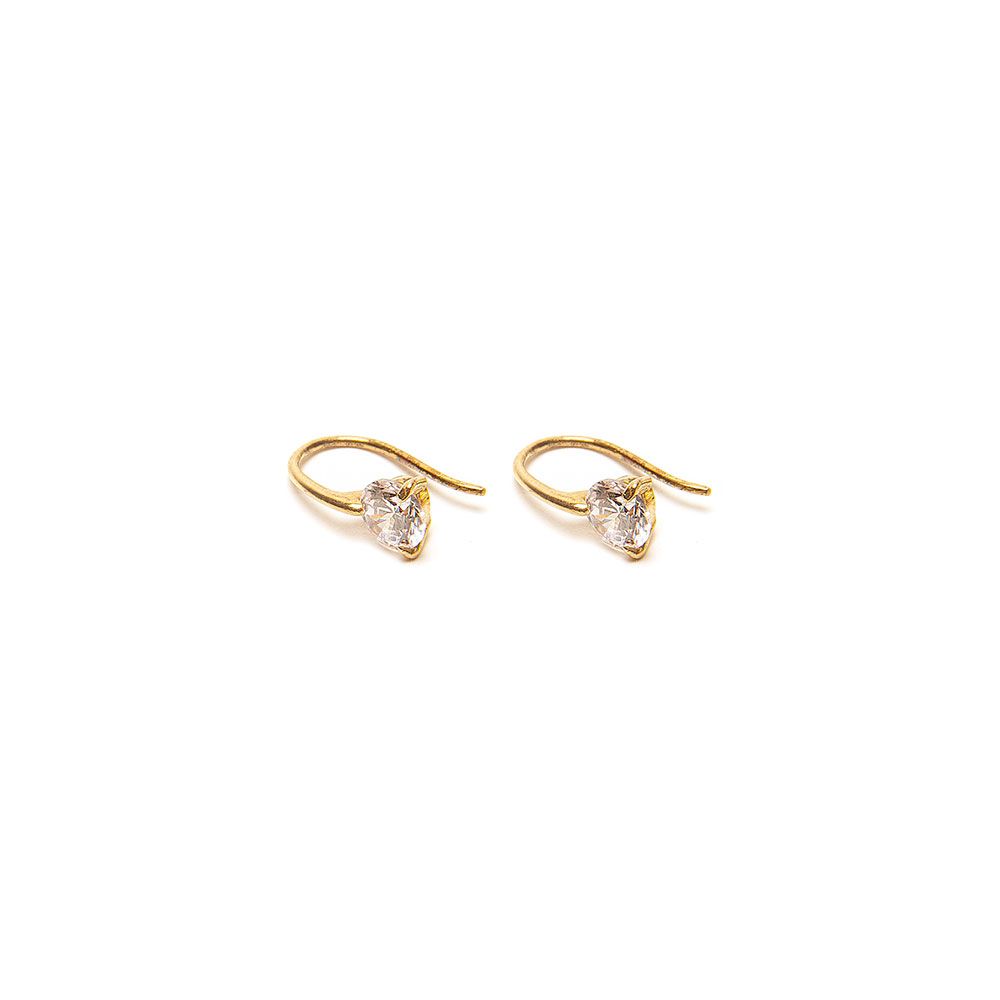 Vestopazzo Zircon Back Hook Earrings (KG3004) - Gold