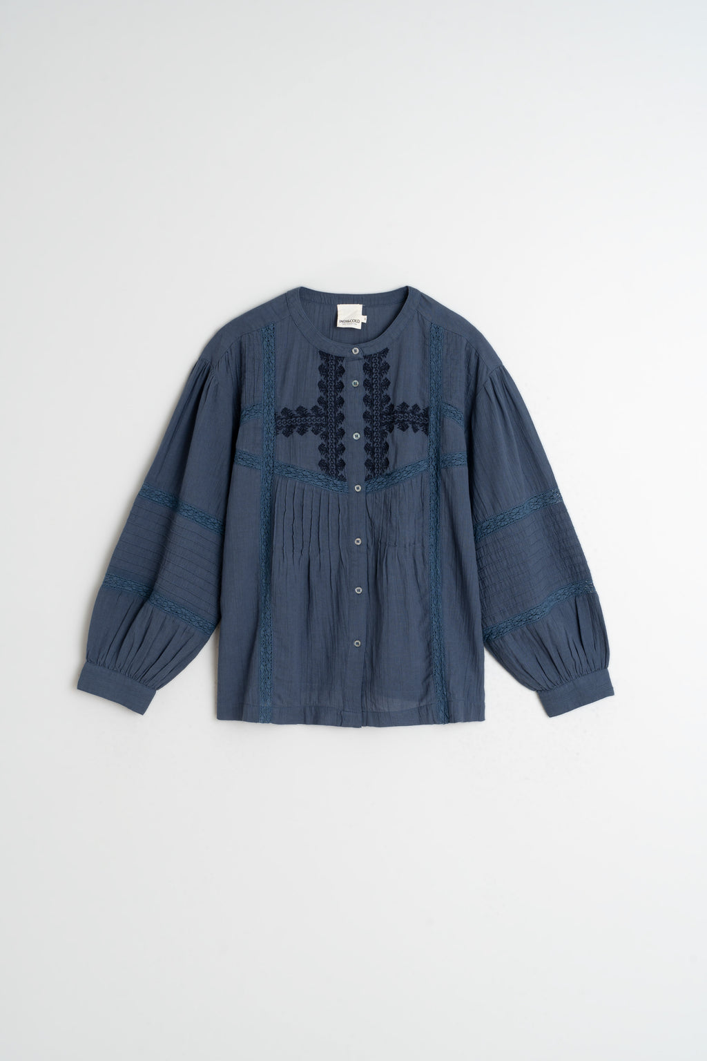 Indi & Cold Embroidered Shirt (KI220) - Indigo