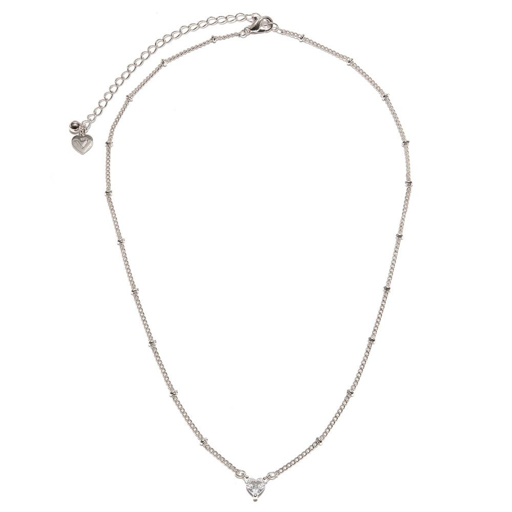 Vestopazzo Heart Choker Necklace (KS2008) - Silver