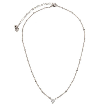 Vestopazzo Heart Choker Necklace (KS2008) - Silver