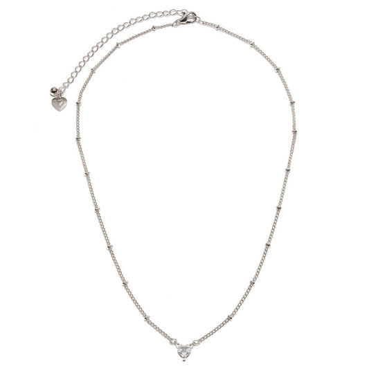 Vestopazzo Heart Choker Necklace (KS2008) - Silver