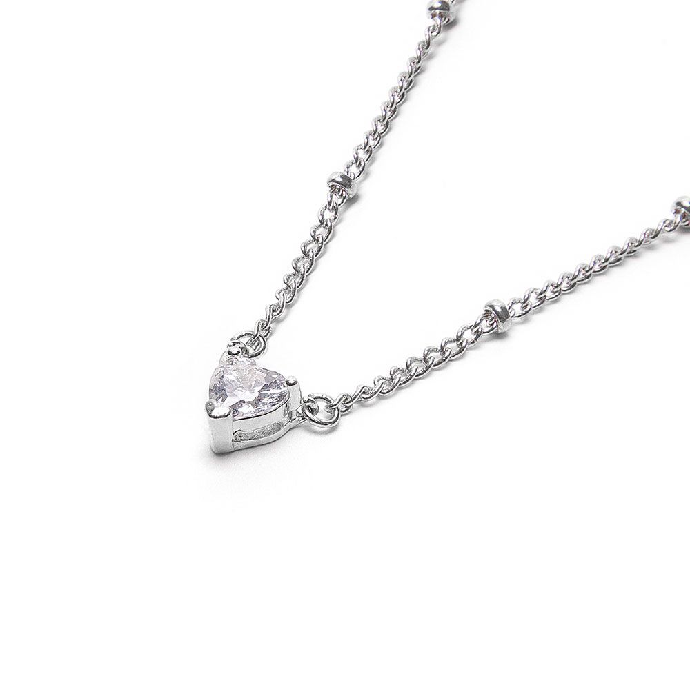 Vestopazzo Heart Choker Necklace (KS2008) - Silver
