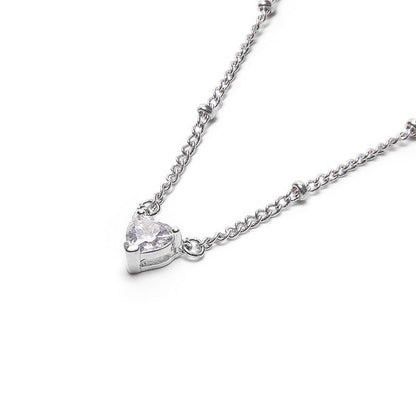 Vestopazzo Heart Choker Necklace (KS2008) - Silver