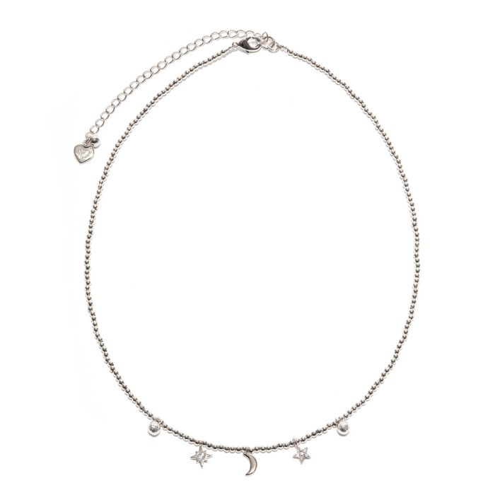 Vestopazzo Moon/Star Choker Necklace (KS2016) - Silver