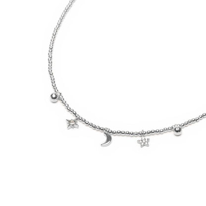Vestopazzo Moon/Star Choker Necklace (KS2016) - Silver
