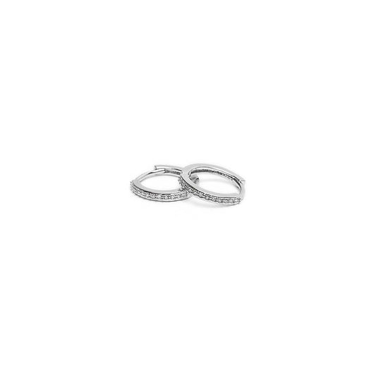 Vestopazzo Small Zircon Hoop Earrings (KS3002) - Silver