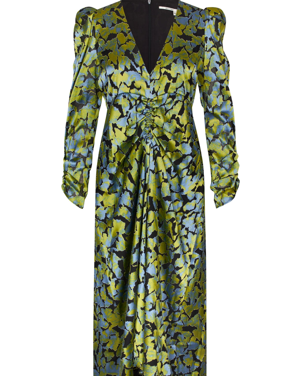 Second Female Lelou Foil Print Dress - Shadow Lime