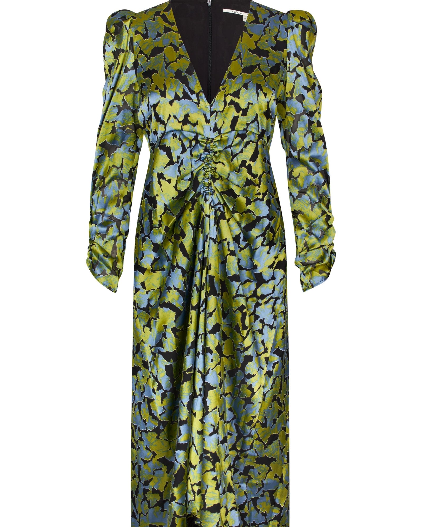 Second Female Lelou Foil Print Dress - Shadow Lime