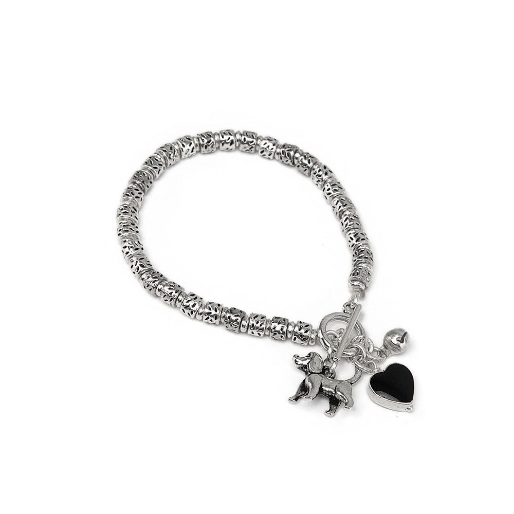 Vestopazzo Dog Charm Chain Bracelet (LO09020) - Silver