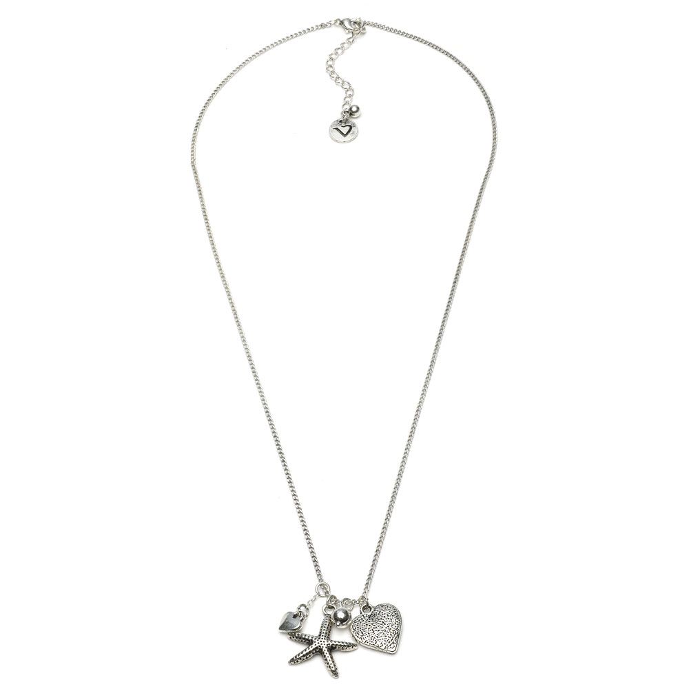 Vestopazzo Starfish/Heart Pendant Necklace (LO53141) - Silver