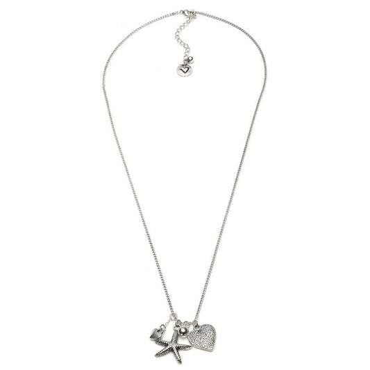 Vestopazzo Starfish/Heart Pendant Necklace (LO53141) - Silver