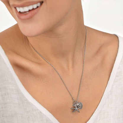 Vestopazzo Starfish/Heart Pendant Necklace (LO53141) - Silver