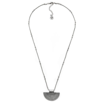 Vestopazzo Half Shield Pendant Necklace (LO53159) - Silver