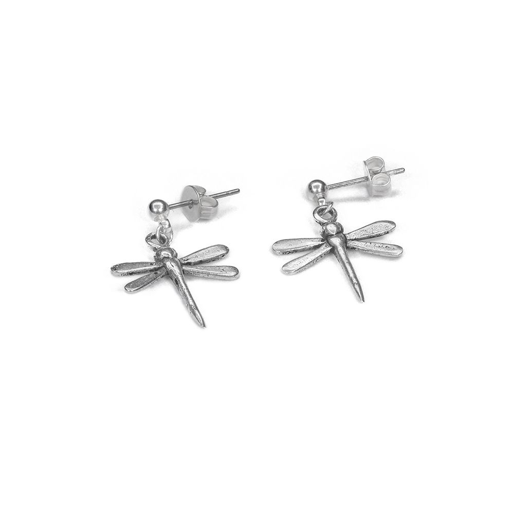 Vestopazzo Dragonfly Charm Earrings (LO80264) - Silver