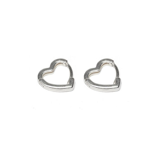 Vestopazzo Medium Heart Silhouette Earrings (LO80274) - Silver