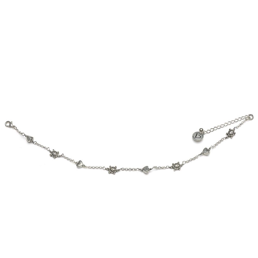 Vestopazzo Turtle/Heart Anklet (LO90010) - Silver