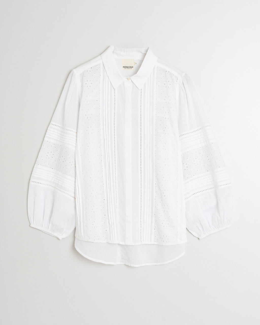Indi & Cold Embroidered Voile Shirt (MC113) - Blanco